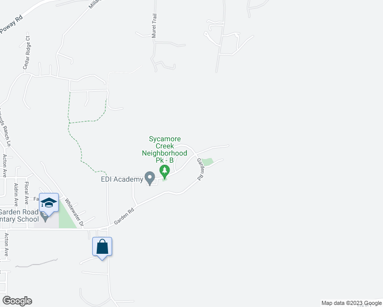 map of restaurants, bars, coffee shops, grocery stores, and more near 13697 Quiet Hills Drive in Poway
