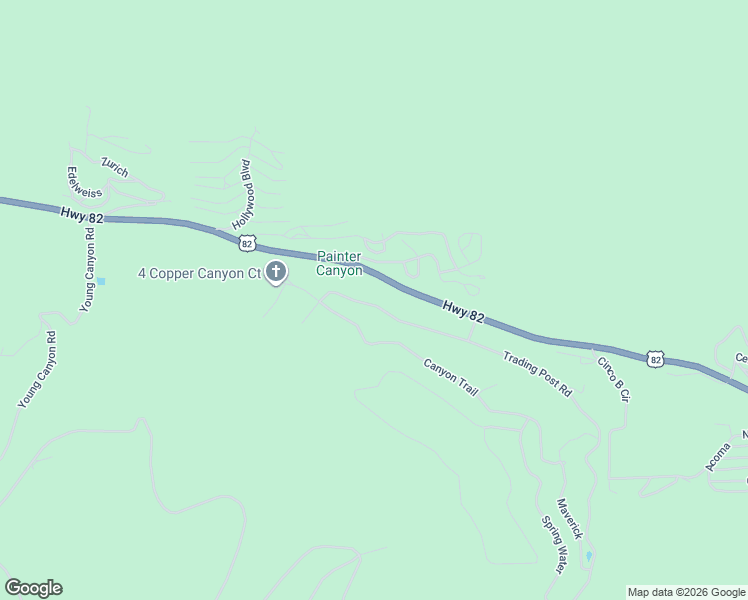 map of restaurants, bars, coffee shops, grocery stores, and more near 51 Canyon Trail in Cloudcroft