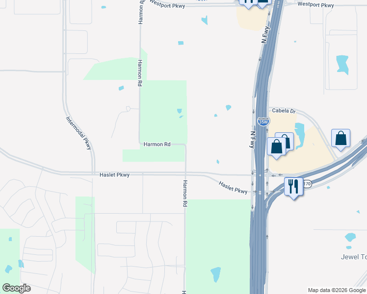 map of restaurants, bars, coffee shops, grocery stores, and more near 865-867 Harmon Road in Fort Worth