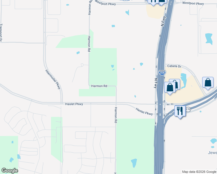 map of restaurants, bars, coffee shops, grocery stores, and more near 745 Harmon Road in Fort Worth