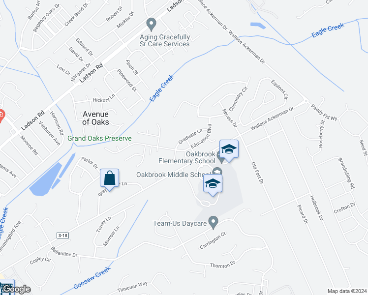 map of restaurants, bars, coffee shops, grocery stores, and more near 132 Education Boulevard in Ladson