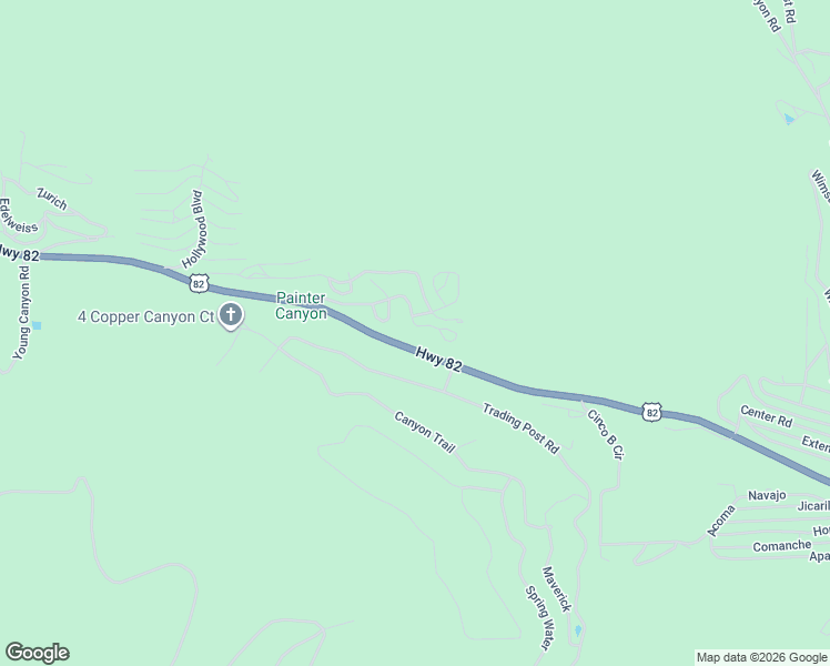 map of restaurants, bars, coffee shops, grocery stores, and more near 18 Pine Ridge Loop in Cloudcroft