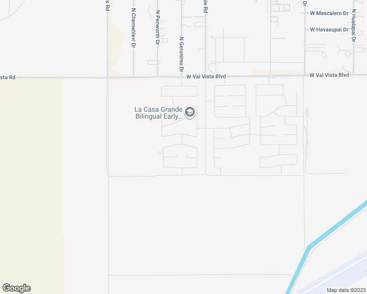 map of restaurants, bars, coffee shops, grocery stores, and more near 1247 West Descanso Canyon Drive in Casa Grande