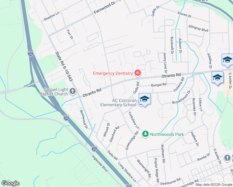 map of restaurants, bars, coffee shops, grocery stores, and more near 2749 Otranto Road in North Charleston