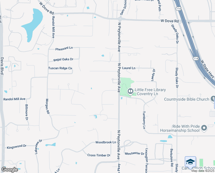 map of restaurants, bars, coffee shops, grocery stores, and more near 1280 Post Oak Trail in Southlake