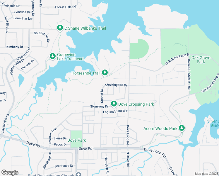 map of restaurants, bars, coffee shops, grocery stores, and more near 2200 Chatam Hill Street in Grapevine