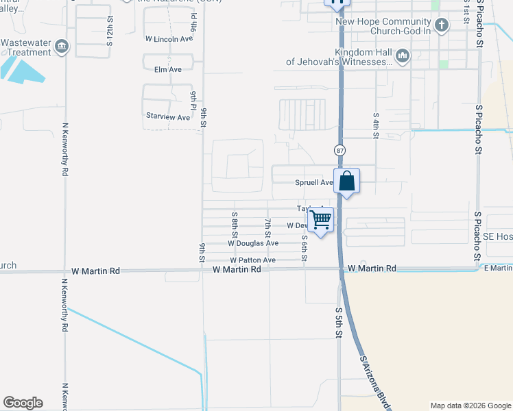 map of restaurants, bars, coffee shops, grocery stores, and more near 730 West Taylor Avenue in Coolidge