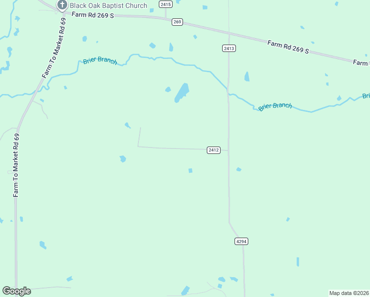 map of restaurants, bars, coffee shops, grocery stores, and more near County Road 2412 in Hopkins County