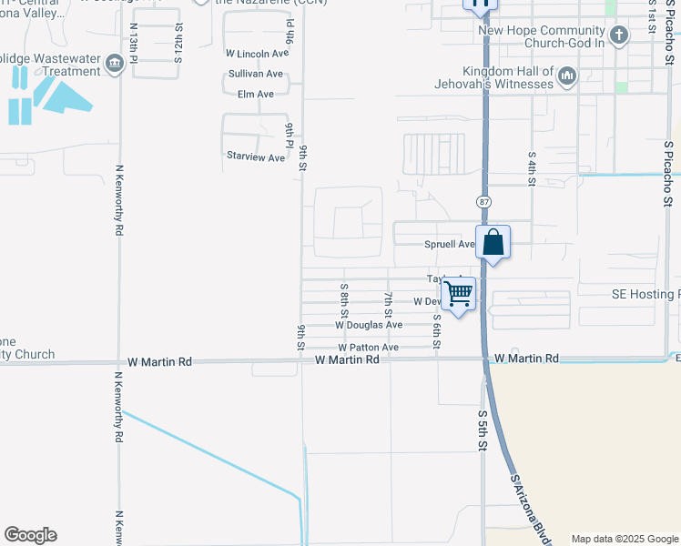 map of restaurants, bars, coffee shops, grocery stores, and more near 810 West Taylor Avenue in Coolidge