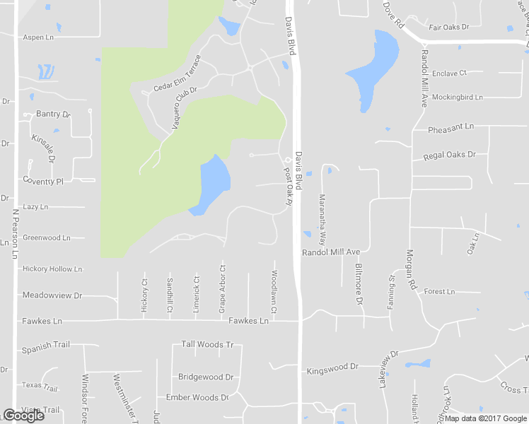 map of restaurants, bars, coffee shops, grocery stores, and more near 1505 Post Oak Place in Westlake