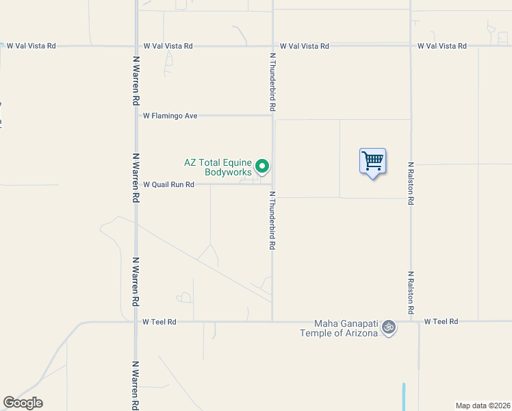 map of restaurants, bars, coffee shops, grocery stores, and more near 9136 North Thunderbird Road in Maricopa