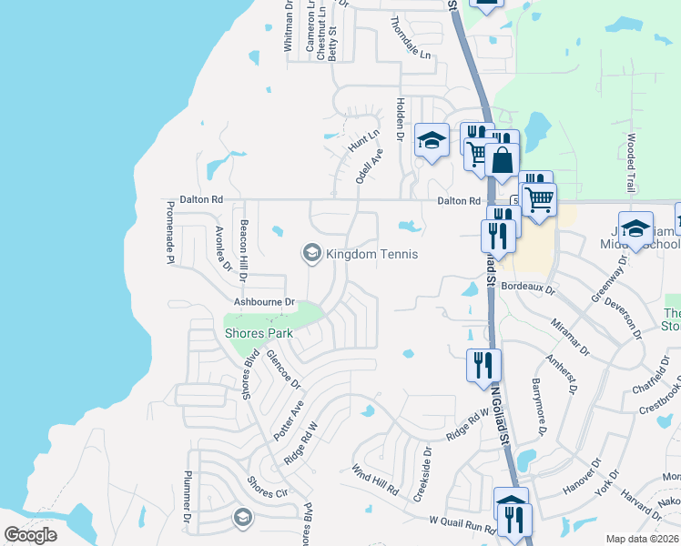 map of restaurants, bars, coffee shops, grocery stores, and more near 2651 Eganridge Lane in Rockwall