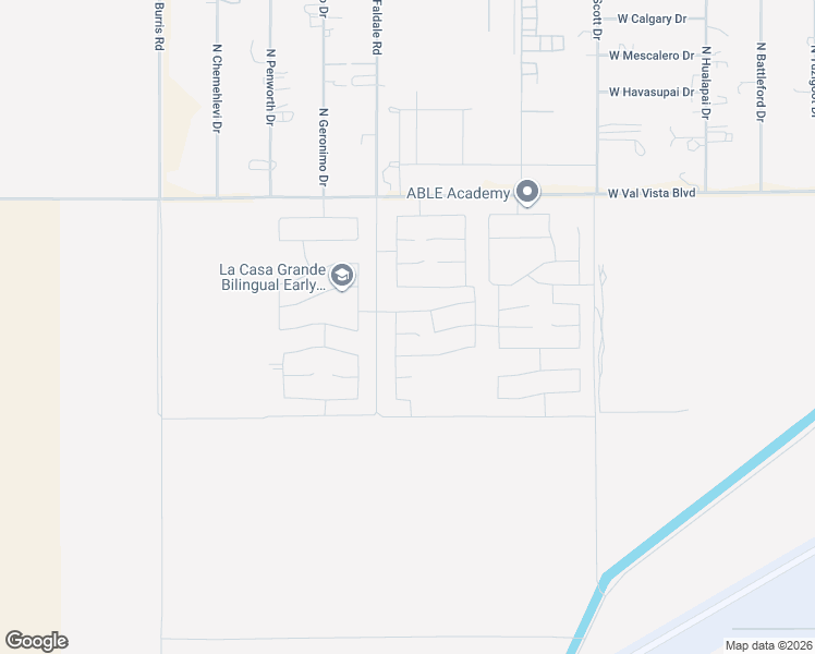map of restaurants, bars, coffee shops, grocery stores, and more near 1167 Castle Drive in Casa Grande