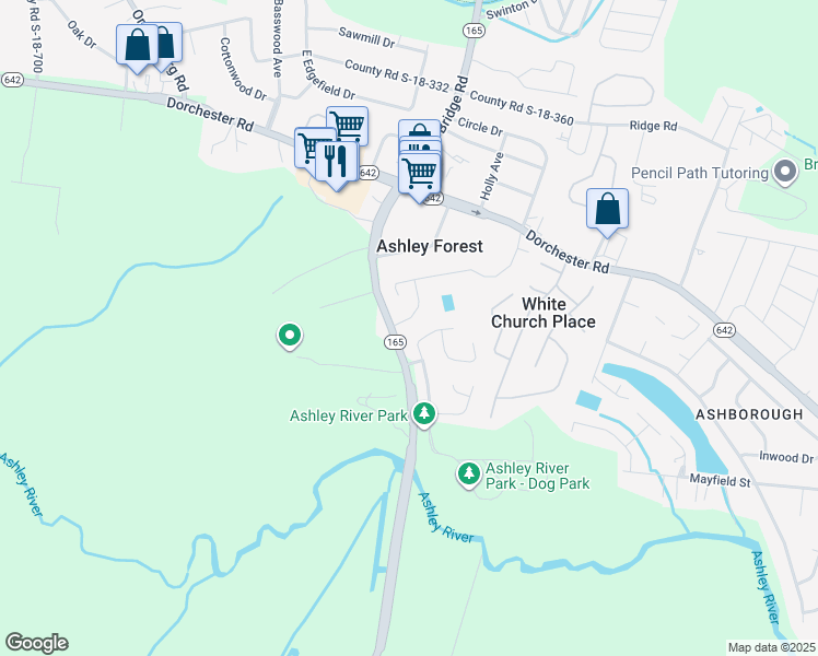 map of restaurants, bars, coffee shops, grocery stores, and more near 352 Bertram Road in Summerville