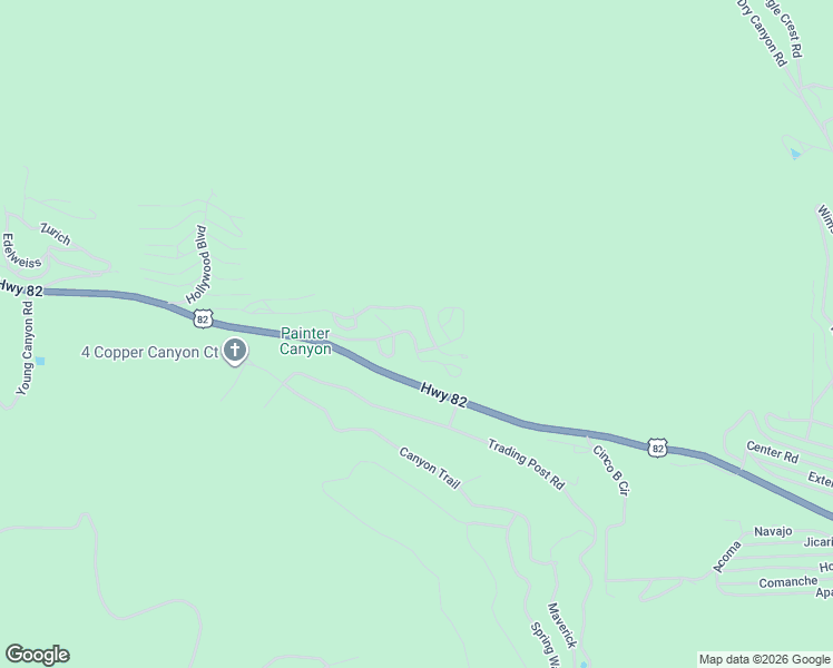 map of restaurants, bars, coffee shops, grocery stores, and more near 18 Pine Ridge Loop in Cloudcroft