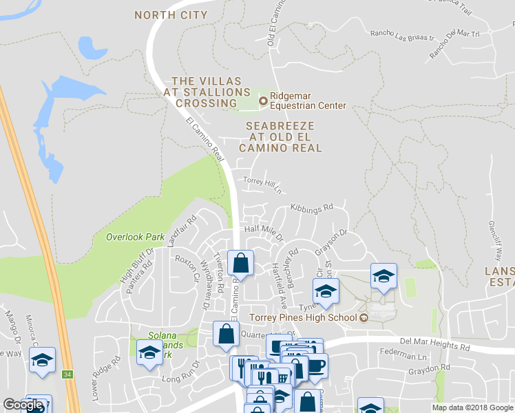 map of restaurants, bars, coffee shops, grocery stores, and more near 13626 Jadestone Way in San Diego