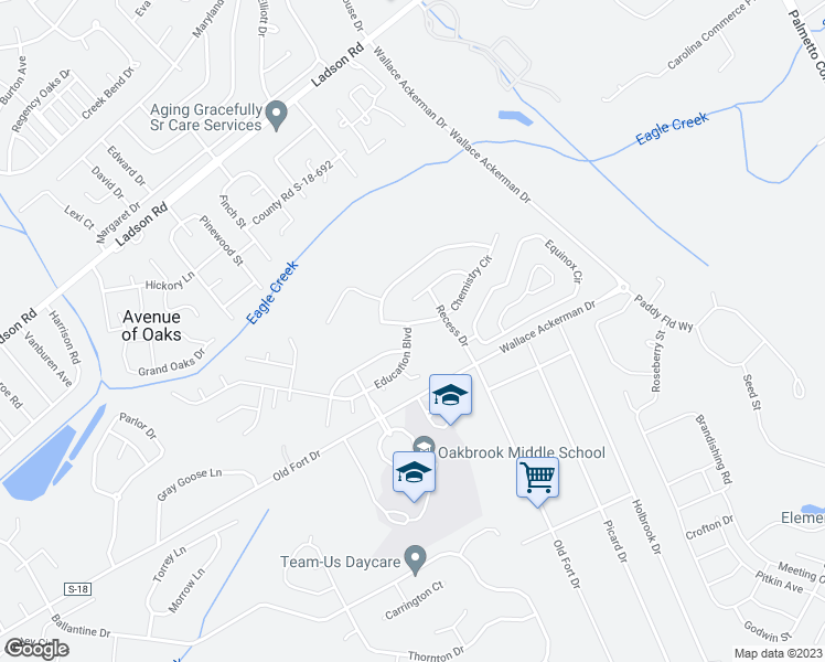 map of restaurants, bars, coffee shops, grocery stores, and more near 141 Chemistry Circle in Ladson