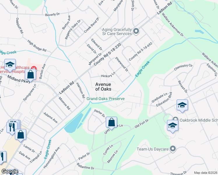 map of restaurants, bars, coffee shops, grocery stores, and more near 137 Grand Oaks Drive in Ladson