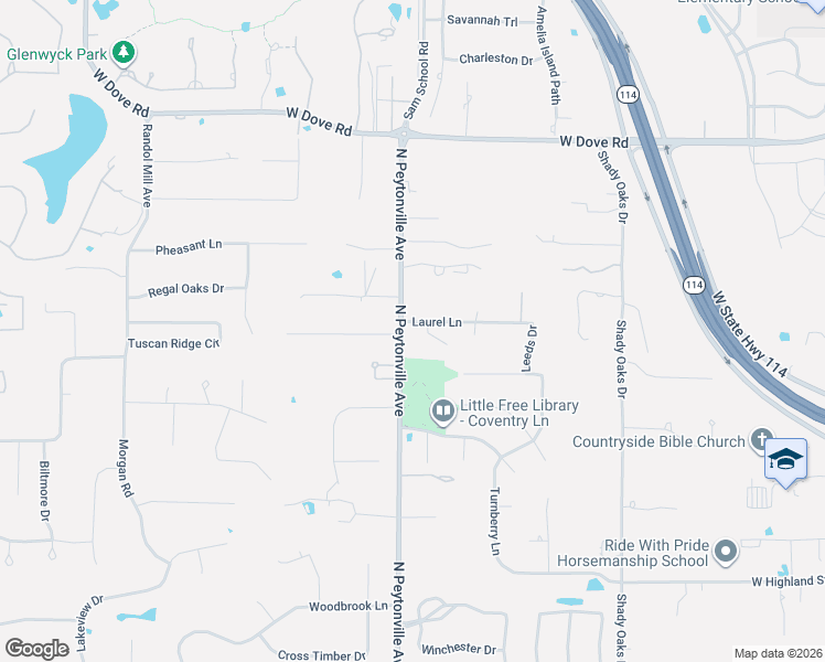 map of restaurants, bars, coffee shops, grocery stores, and more near 1201 Plantation Drive in Southlake