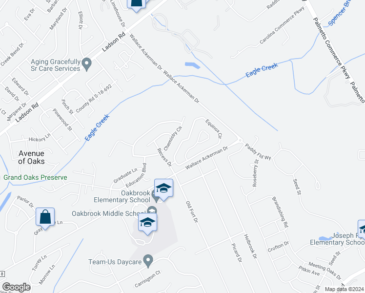 map of restaurants, bars, coffee shops, grocery stores, and more near 425 Equinox Circle in Ladson