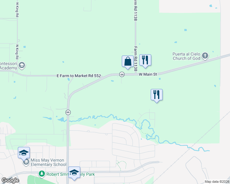 map of restaurants, bars, coffee shops, grocery stores, and more near 7409 Highway 66 in Royse City