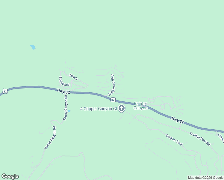 map of restaurants, bars, coffee shops, grocery stores, and more near 4 Broadway in Cloudcroft