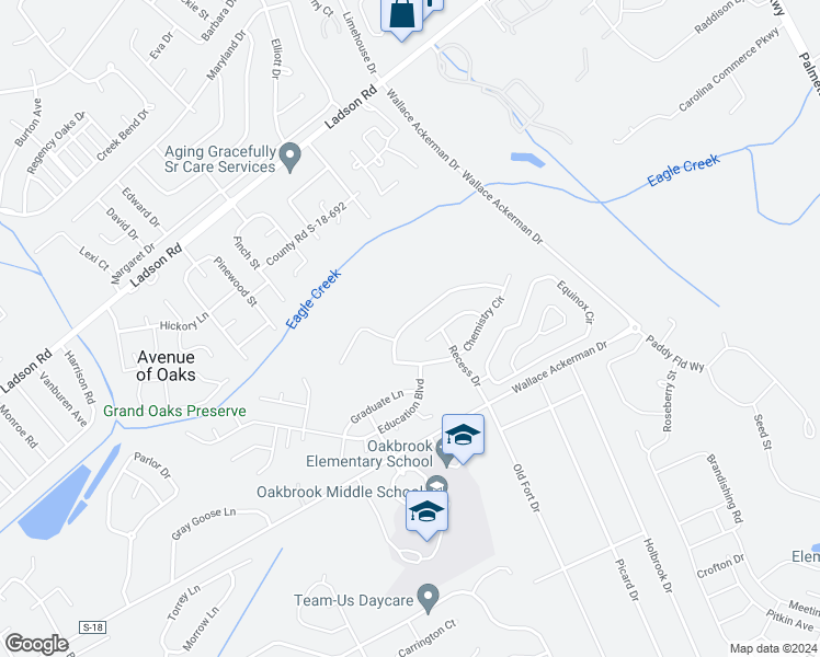 map of restaurants, bars, coffee shops, grocery stores, and more near 226 Chemistry Circle in Ladson