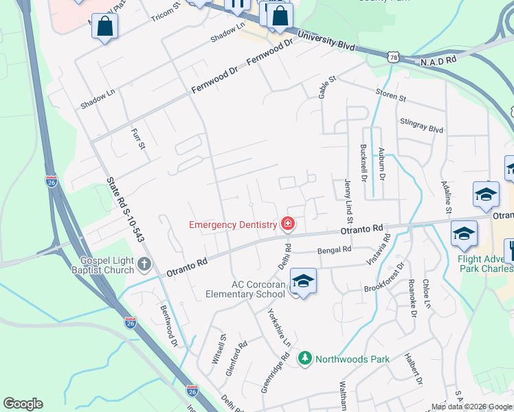 map of restaurants, bars, coffee shops, grocery stores, and more near 8773 Red Oak Drive in North Charleston