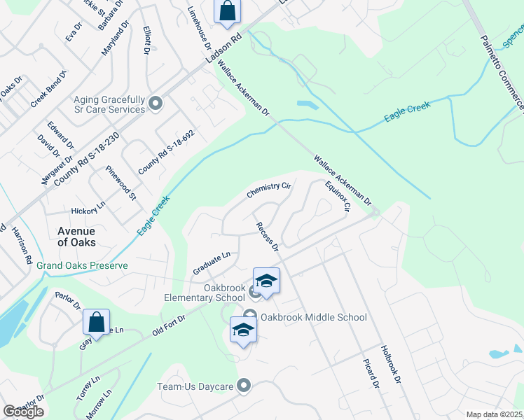 map of restaurants, bars, coffee shops, grocery stores, and more near 113 Diploma Drive in Ladson