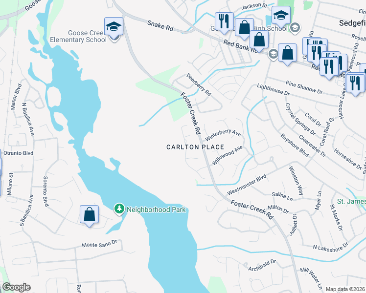 map of restaurants, bars, coffee shops, grocery stores, and more near 1037 Steelechase Lane in Hanahan