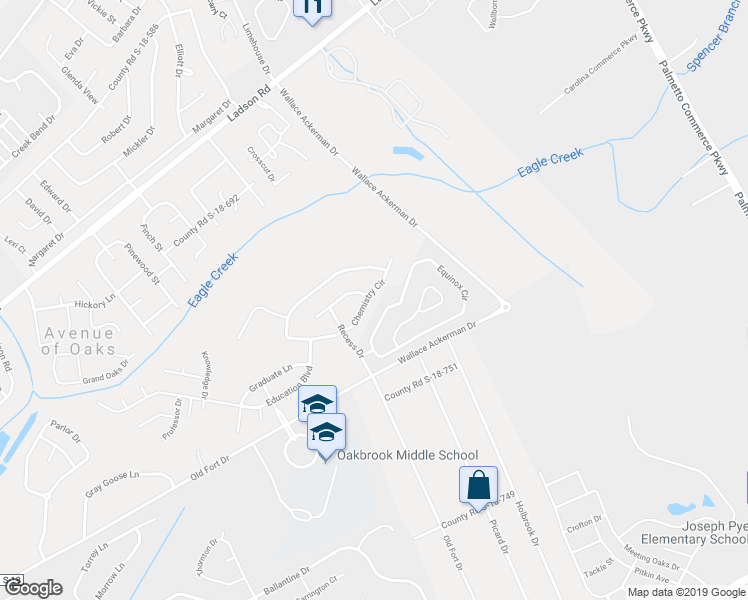 map of restaurants, bars, coffee shops, grocery stores, and more near 401 Chemistry Circle in Ladson