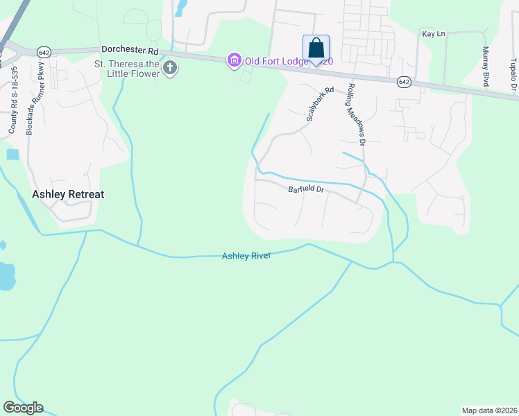 map of restaurants, bars, coffee shops, grocery stores, and more near 235 Scalybark Road in Summerville