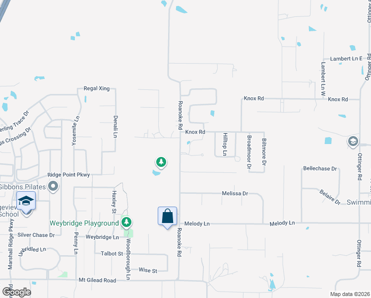map of restaurants, bars, coffee shops, grocery stores, and more near 1709 Oakbrook Drive in Roanoke