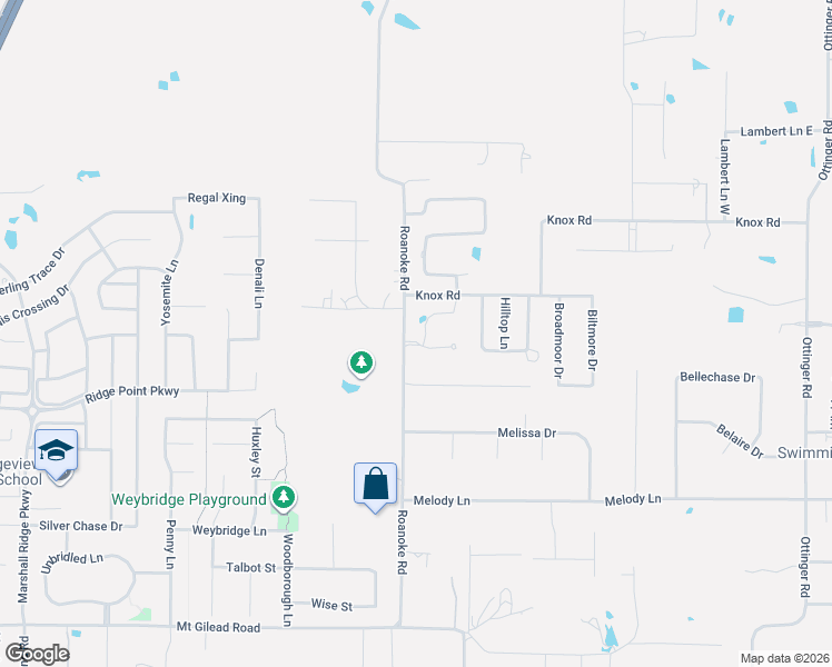 map of restaurants, bars, coffee shops, grocery stores, and more near 1709 Oakbrook Drive in Roanoke