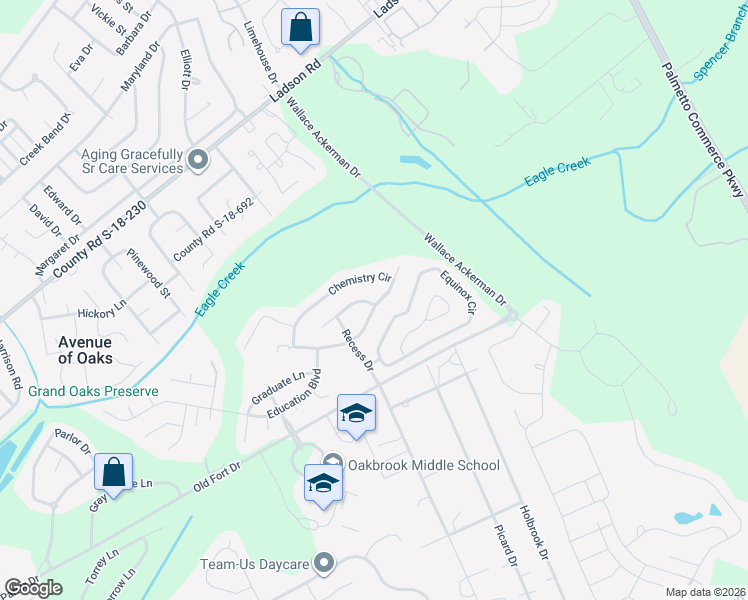 map of restaurants, bars, coffee shops, grocery stores, and more near 364 Chemistry Circle in Ladson