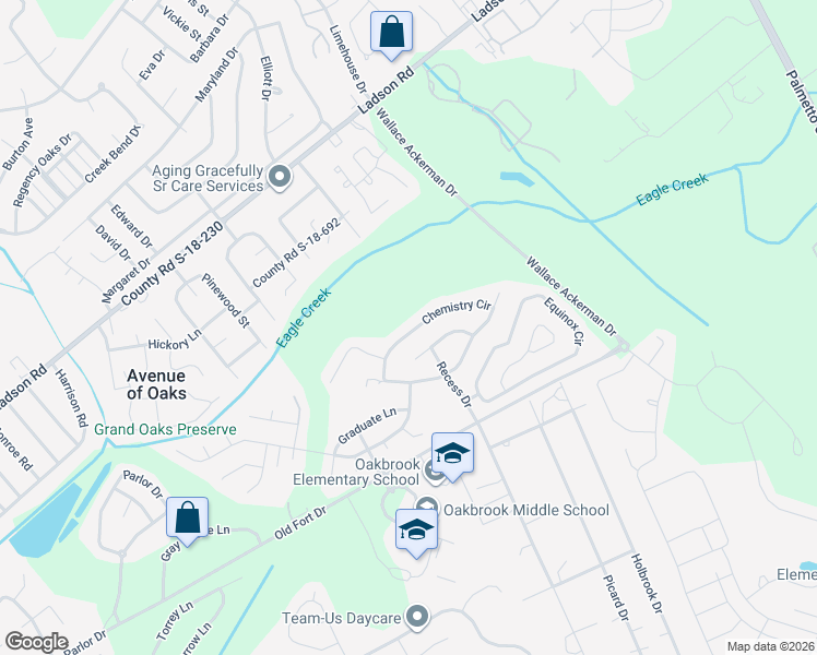 map of restaurants, bars, coffee shops, grocery stores, and more near 253 Chemistry Circle in Ladson