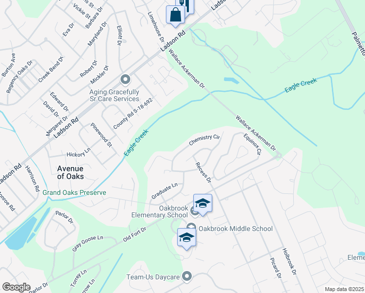 map of restaurants, bars, coffee shops, grocery stores, and more near 253 Chemistry Circle in Ladson