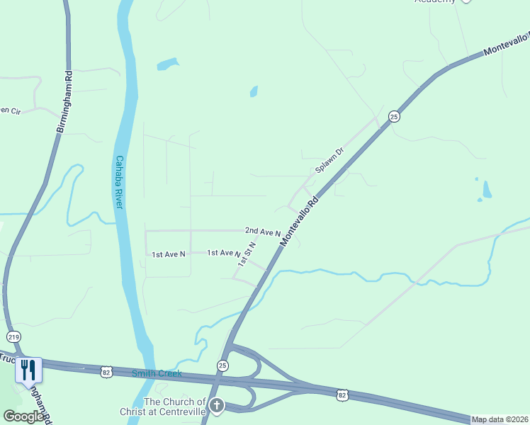 map of restaurants, bars, coffee shops, grocery stores, and more near 85 2nd Avenue North in Centreville