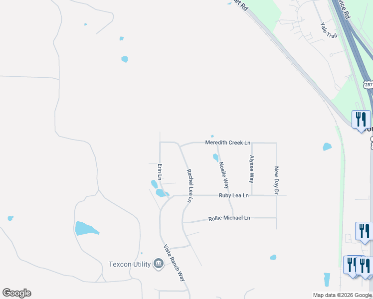 map of restaurants, bars, coffee shops, grocery stores, and more near 12100 Rachel Lea Lane in Fort Worth