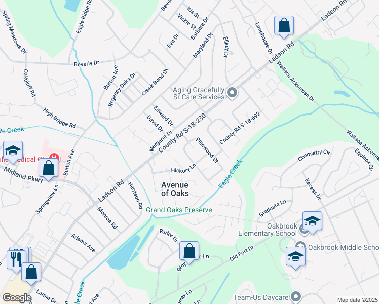 map of restaurants, bars, coffee shops, grocery stores, and more near 101 Elmwood Avenue in Ladson