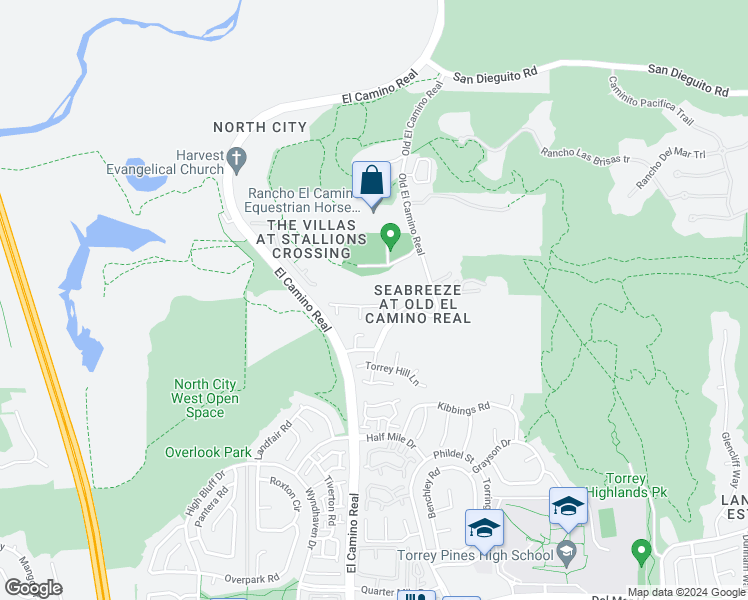 map of restaurants, bars, coffee shops, grocery stores, and more near 3850 Modena Place in San Diego