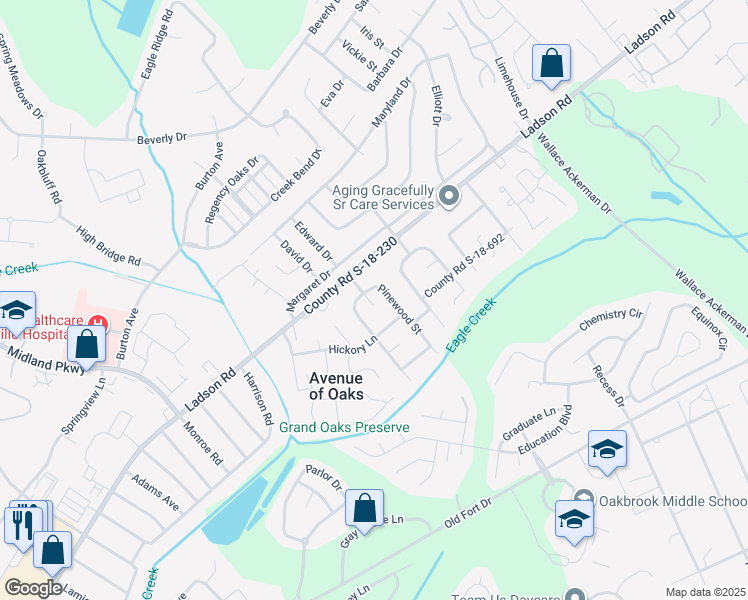 map of restaurants, bars, coffee shops, grocery stores, and more near 201 Oakmont Avenue in Ladson