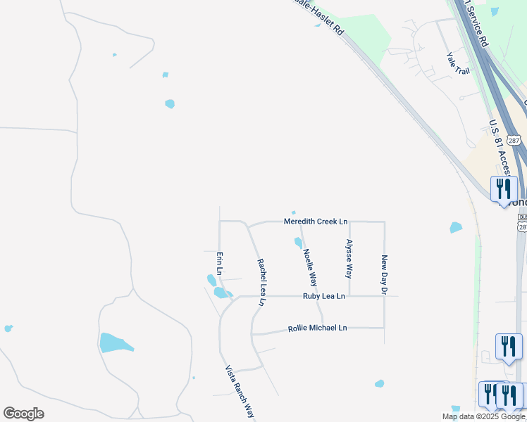 map of restaurants, bars, coffee shops, grocery stores, and more near 12100 Rachel Lea Lane in Fort Worth
