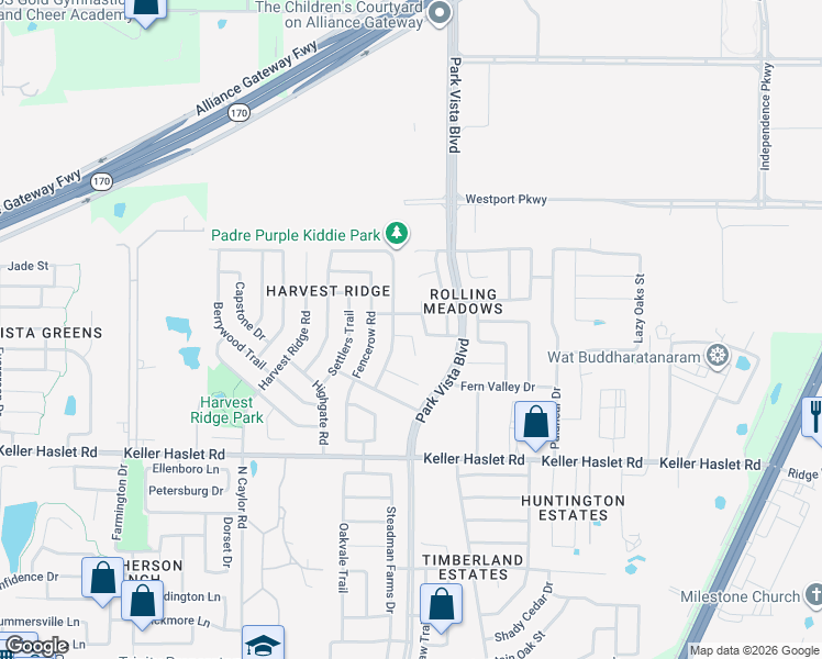 map of restaurants, bars, coffee shops, grocery stores, and more near 4429 Nature Drive in Fort Worth