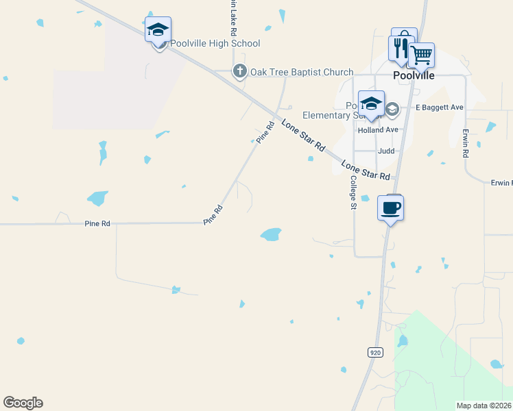 map of restaurants, bars, coffee shops, grocery stores, and more near 489 Pine Road in Poolville