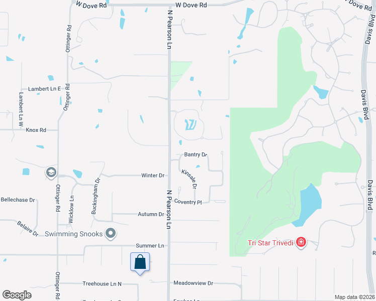 map of restaurants, bars, coffee shops, grocery stores, and more near 2017 Bantry Drive in Keller