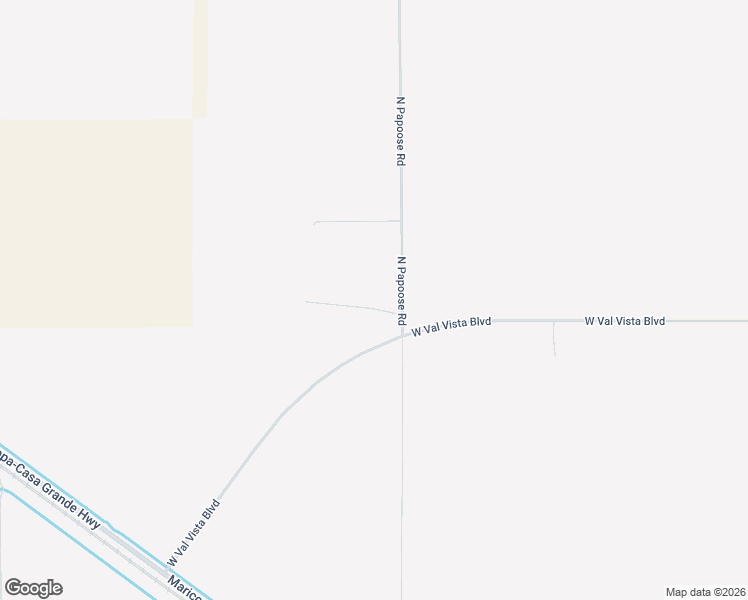 map of restaurants, bars, coffee shops, grocery stores, and more near 9800 North Papoose Road in Casa Grande