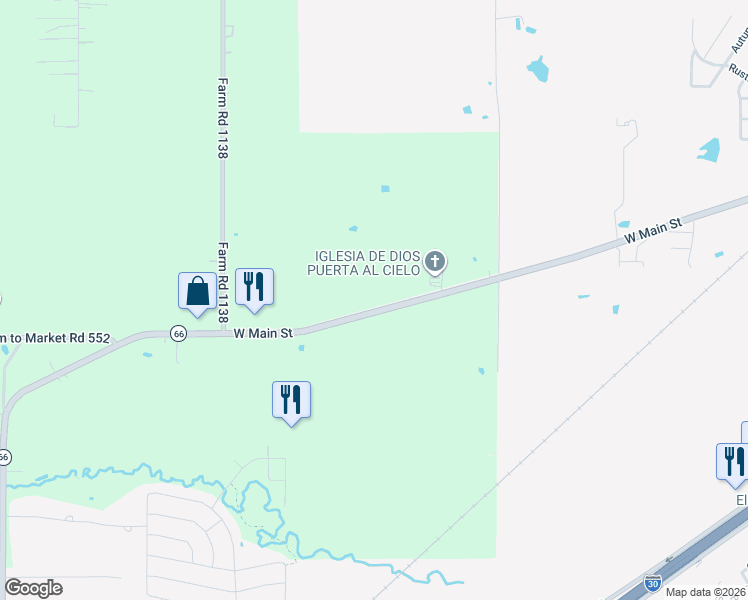 map of restaurants, bars, coffee shops, grocery stores, and more near 7922 Highway 66 in Royse City
