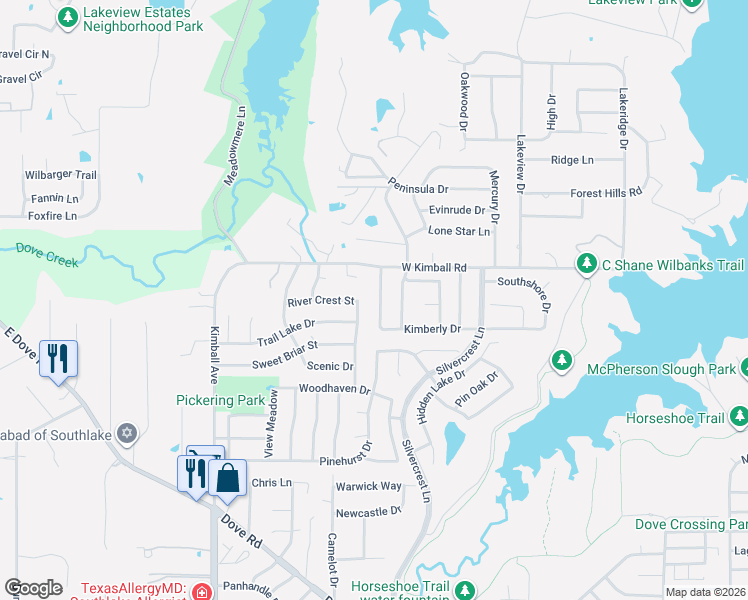 map of restaurants, bars, coffee shops, grocery stores, and more near 2937 Kimberly Drive in Grapevine