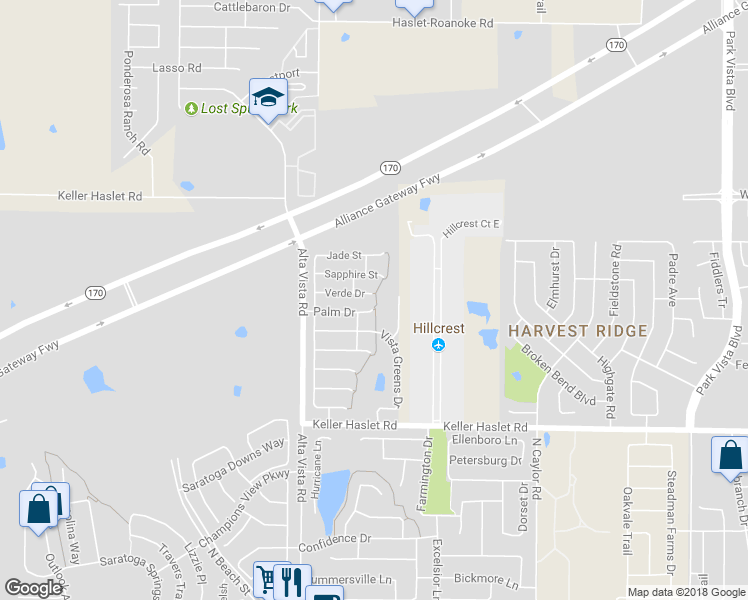 map of restaurants, bars, coffee shops, grocery stores, and more near 3816 Verde Drive in Fort Worth
